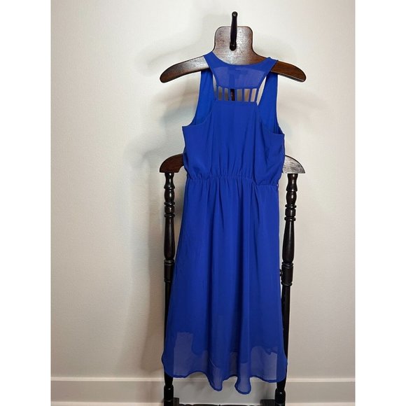 Ya Los Angeles Women's Midi Sleeveless Scoop Neck Truly Cobalt Blue Dress Size S - Picture 7 of 11